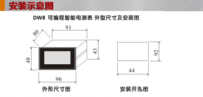 直流電流表,DW8數字電流表,電流表外形結構圖
