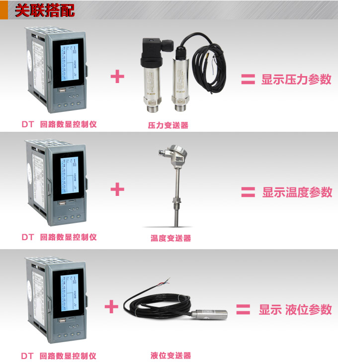 液晶漢顯控制儀，DT420雙回路液晶顯示表，液晶顯示控制儀關聯搭配