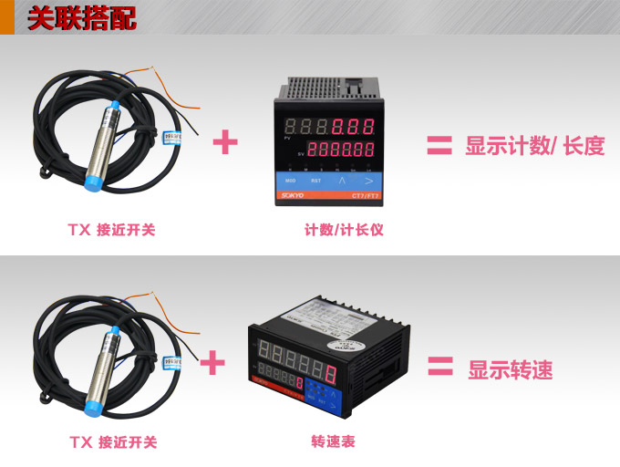 電感式接近開(kāi)關(guān),TX-8圓柱形接近開(kāi)關(guān)關(guān)聯(lián)搭配